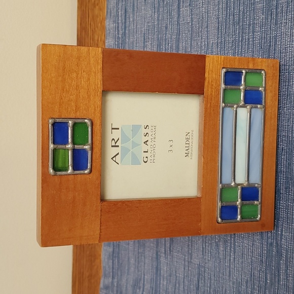 MALDEN INTL Handmade Wood & Art Glass Frame - Picture 4 of 6